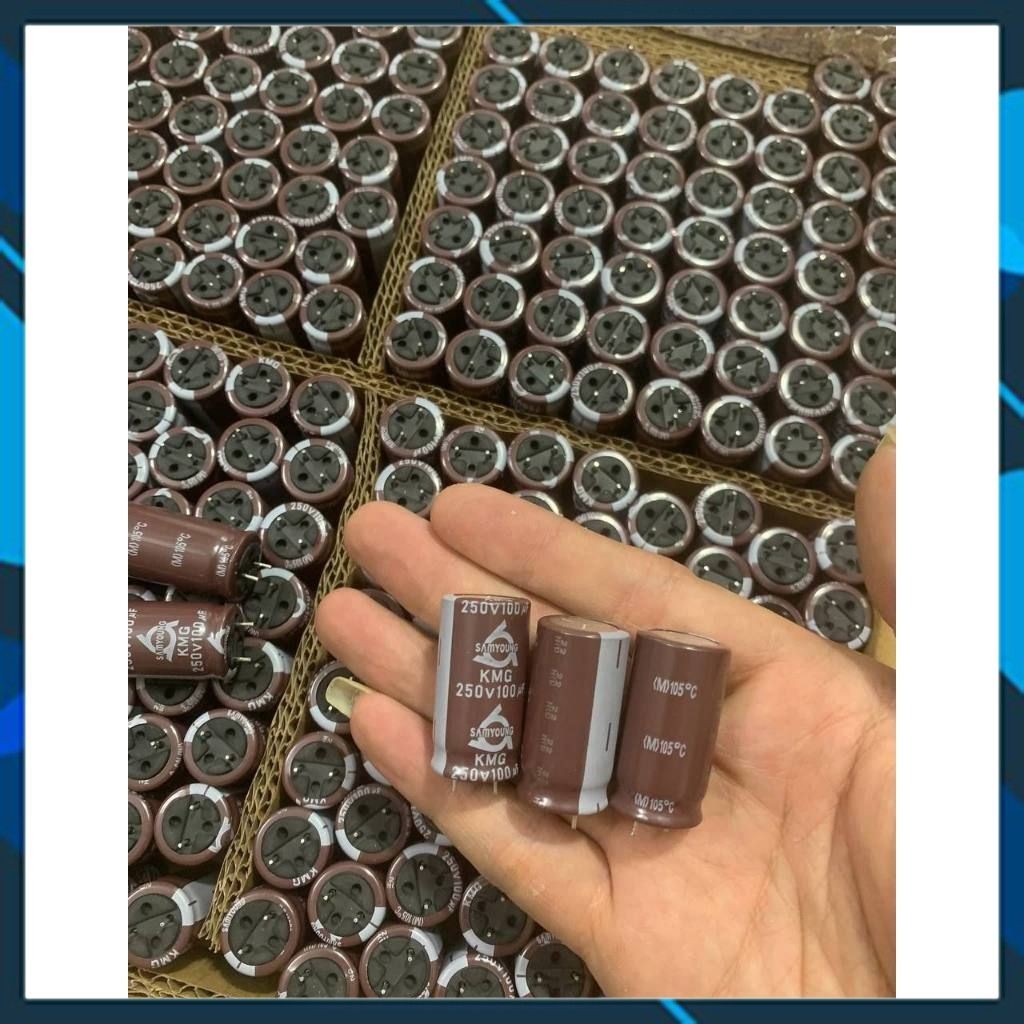 [ 50 ชิ้น ] CAPACITOR 250V 100UF 250V100UF 100UF250V SAMYOUNG (16x32mm) ของแท้
