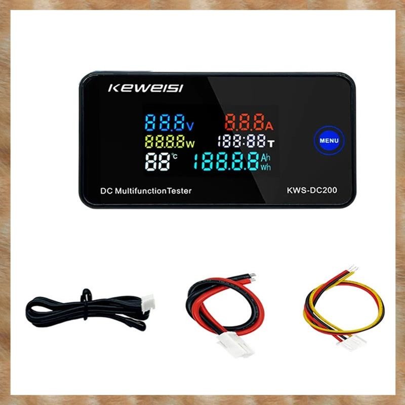 [KYG] KEWEISI KWS-DC200 โวลต์มิเตอร์แบบดิจิตอลแอมป์มิเตอร์ 0-200V 10A DC Power Energy Meter พร้อมจอแ