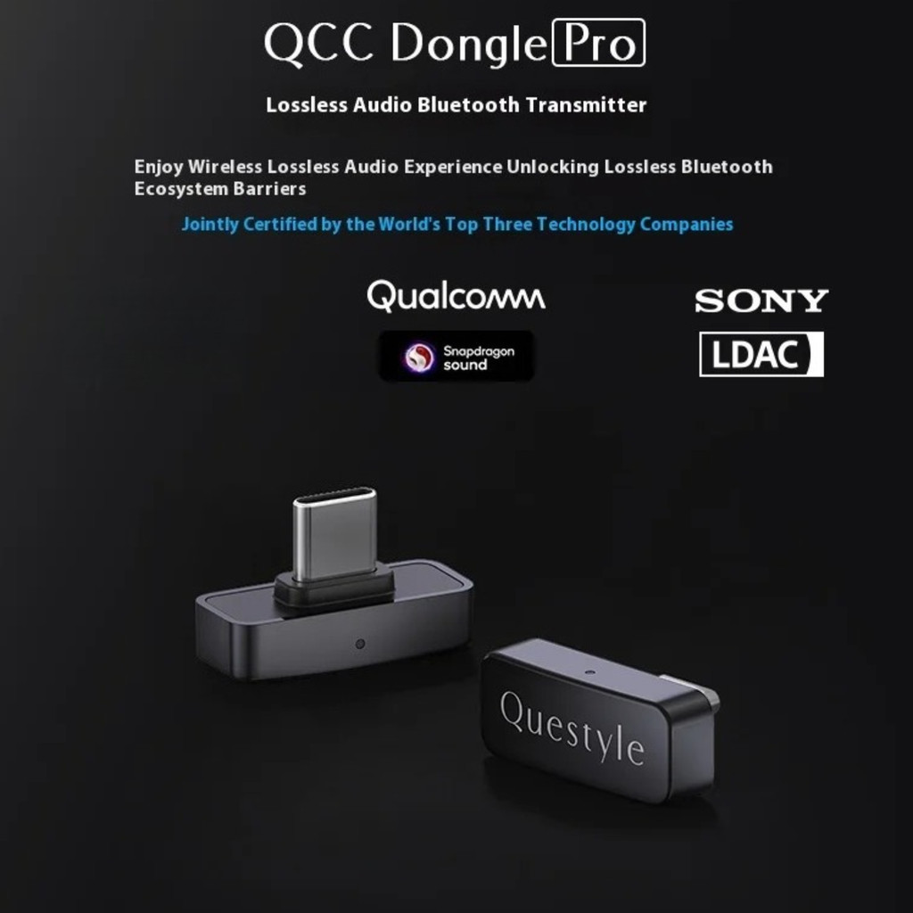 QUESTYLE QCC Dongle Pro เครื่องส่งสัญญาณบลูทูธรองรับ PS5 สวิทช์คอมพิวเตอร์ Lossless LDAC HiFi อะแดปเ
