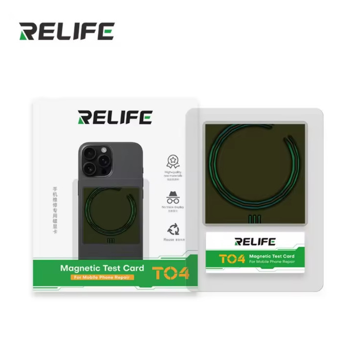 Magnetic Card RELIFE TO4 สำหรับตรวจสอบพื้นที่แม่เหล็กในบริเวณชาร์จไร้สายของมือถือ