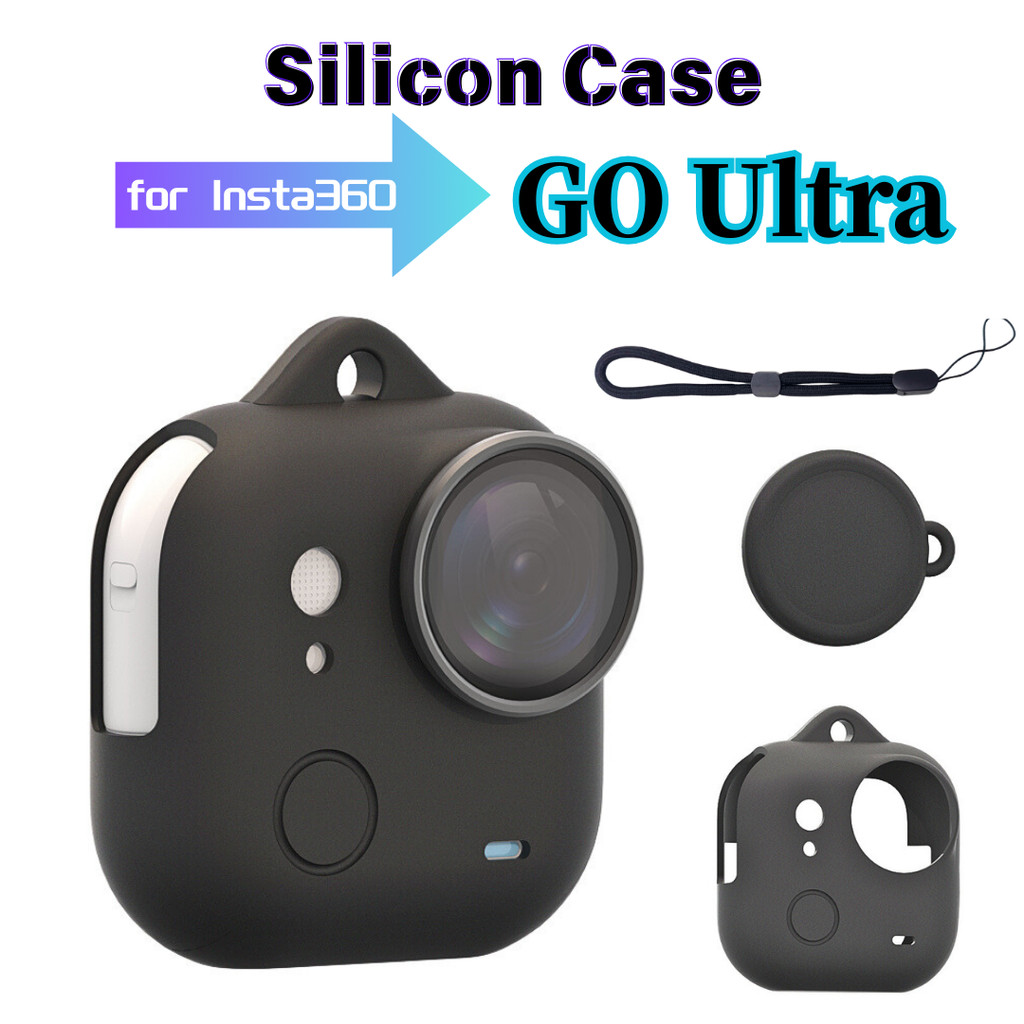 เคสซิลิโคนสําหรับ อินสตาแกรม360 ไป พิเศษ อ่อนนุ่ม เปลือก + ฝาปิดเลนส์ + สายคล้องป้องกันการสูญหาย ยาง ซิลิโคน ฝาครอบป้องกัน เคส กล้อง อุปกรณ์ถ่ายภาพ