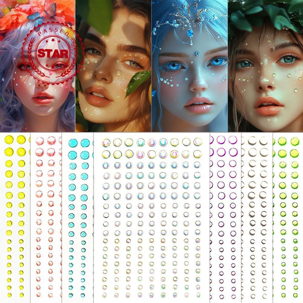 สีสันKpop Girl Groupสติกเกอร์แต่งหน้าประกายแต่งหน้าน้ําโปร่งใสใบหน้าTear Eye N4k8