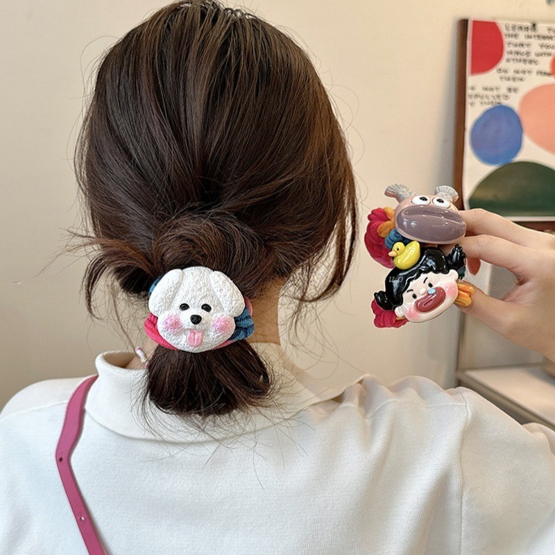 สีสัน Elestic Bowknot ผมผูกเชือก Scrunchies ยางผมหางม้าเครื่องประดับผม