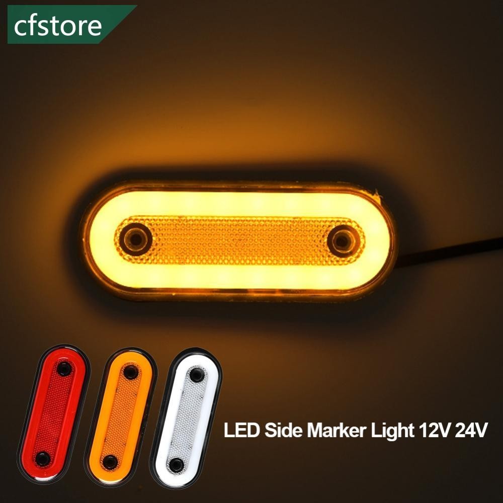 Cfstore 1PC LED Side Marker Light 12V 24V รถบรรทุก Clearance โคมไฟไฟท้ายรถพ่วงรถแทรกเตอร์ Lory คําเตือนที่จอดรถโคมไฟวงเล็บ M6Q5
