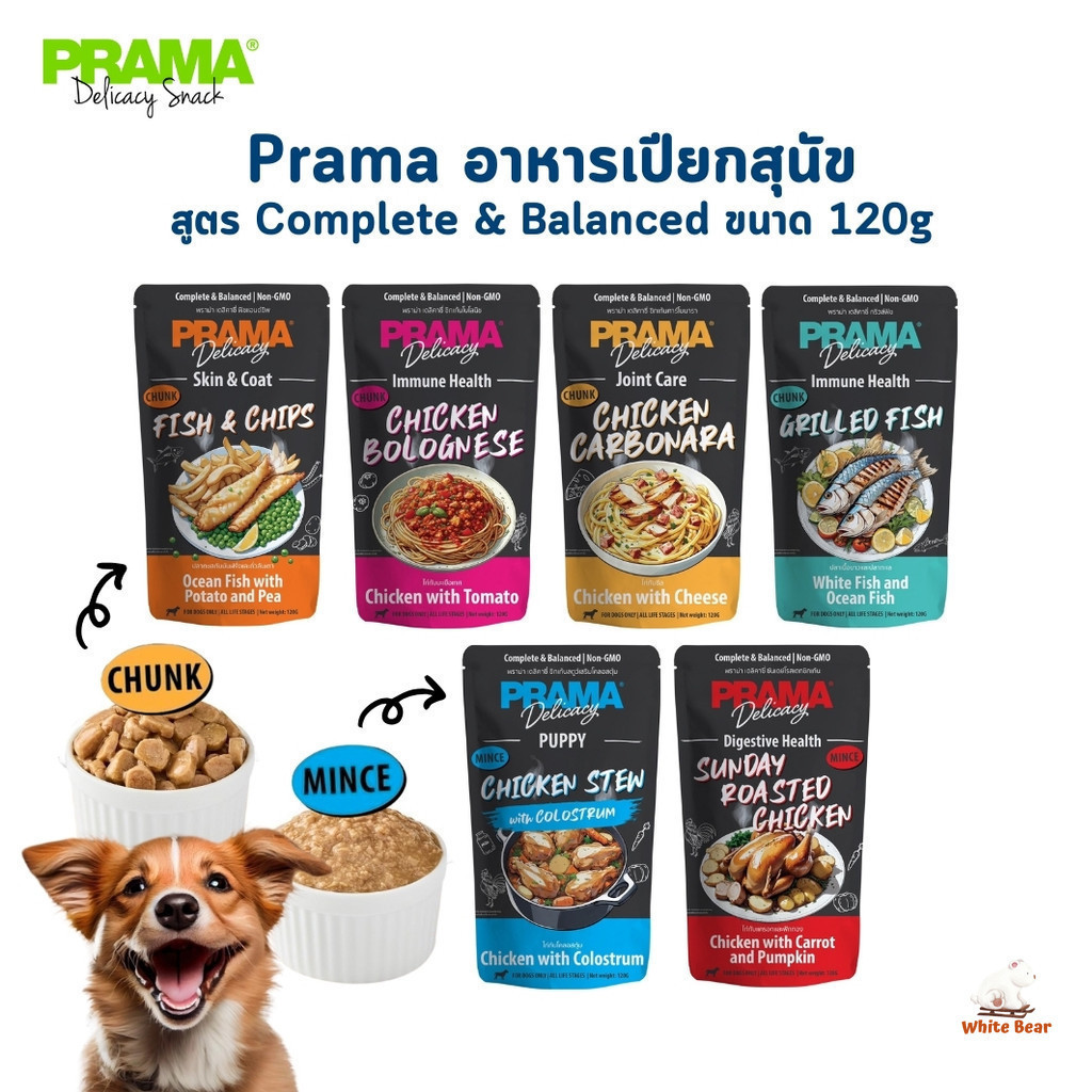 Prama อาหารเปียกสุนัข สูตร Complete and Balanced ขนาด 120 กรัม