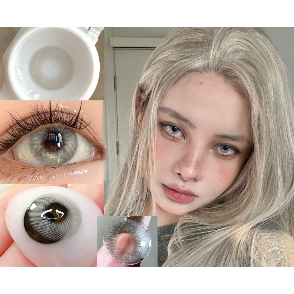 (2024.July.13th)xnv Series,CALMIDO ยี่ห้อ ,14.20mm,(เกรด 0-8.00), คอนแทคเลนส์ 6 เดือนใช้(grey)