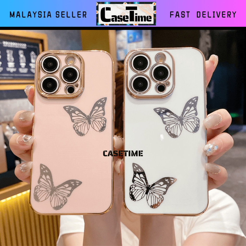 OPPO A53 A31 A15s A17k A18 A38 A54 A57 A58 A76 A77 A78 A79 A93 A96 A98 fon ผีเสื้อเคลือบด้วยไฟฟ้ากรณ