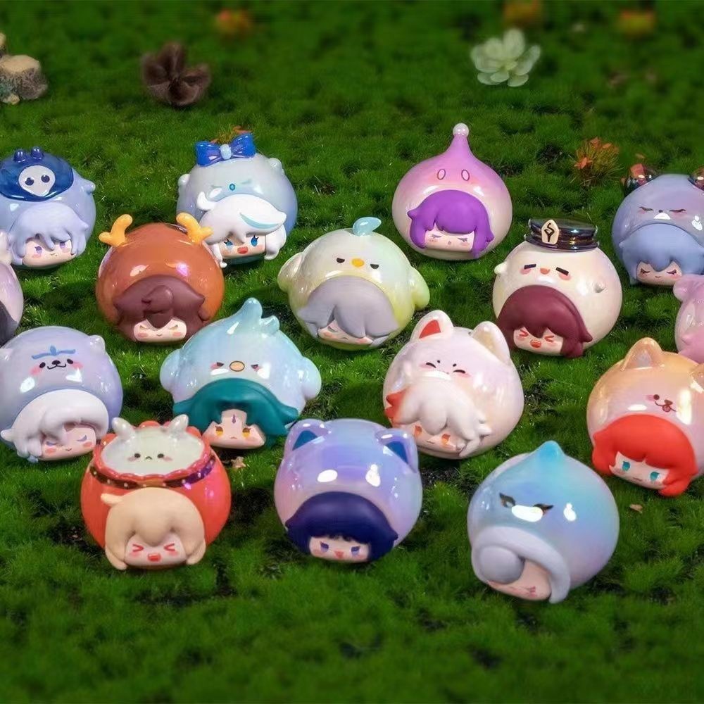 อัพเกรดที่สาม! Genshin Impact Original Neuvillette Xiao Zhongli Wriothesley Raiden Shogun Yae Miko น่ารักเม็ดไฟฟ้ามินิอะนิเมะรูปตกแต่งตัวเลขการกระทํา