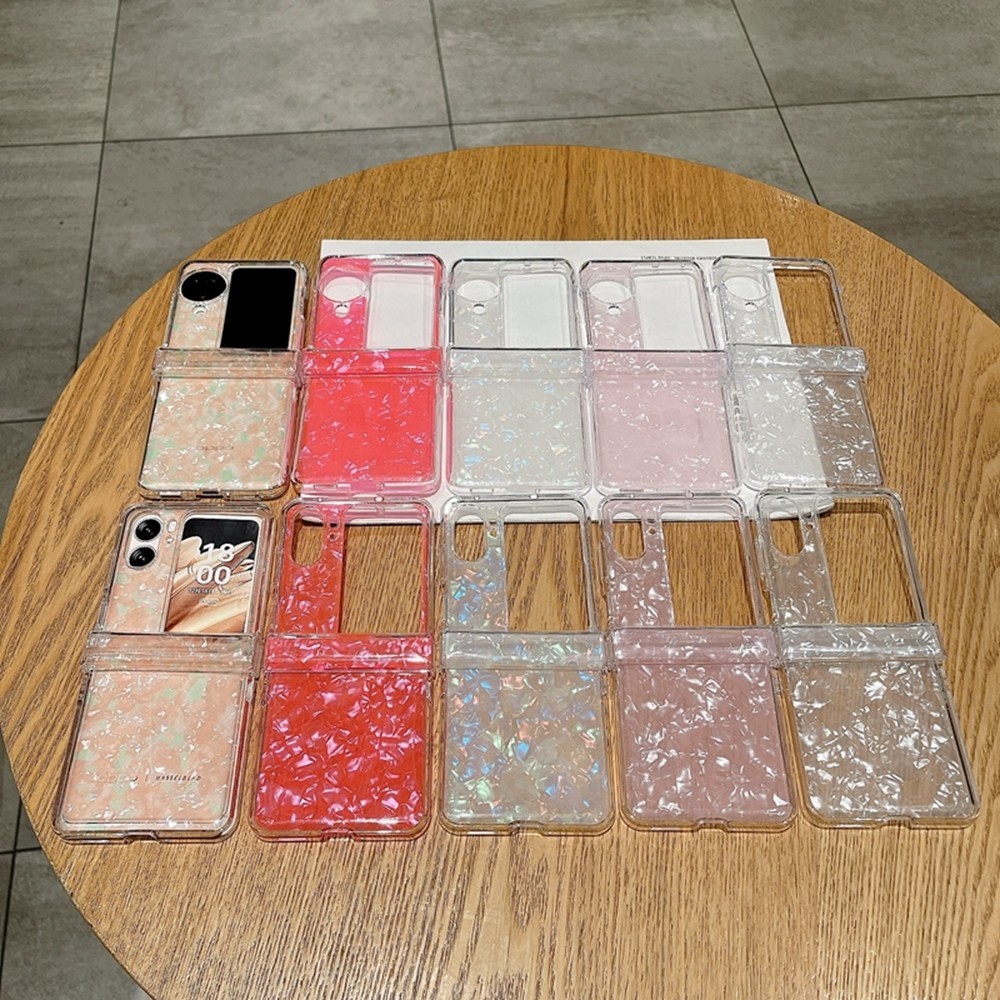 Aesthetic Bumper Casing สําหรับ OPPO Find N3 N2 Flip Dust Proof Shiny N3Flip N2Flip Back Phone Case