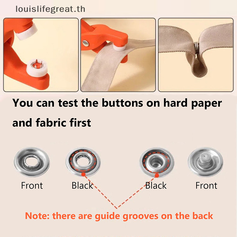 Louislifegreat Snap ปุ่มชุดคีมโลหะกด Studs ชุดเครื่องมือสแตนเลส Snap Fastener Kit อุปกรณ์เสริมสําหรับ DIY หัตถกรรมเสื้อผ้าใหม่ - รูปที่ 2