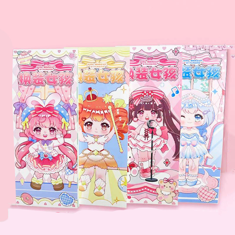 1pcs Princess Dress Up สาวสติกเกอร์หนังสือ Quiet Book DIY ของเล่นเด็กคู่มือปริศนาการ์ตูน Dress Up สติกเกอร์หนังสือ