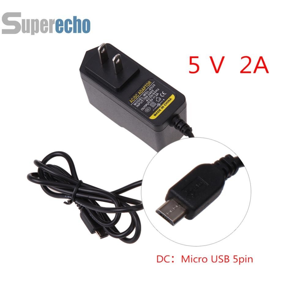 Us AC เป็น DC 5V 2A อะแดปเตอร์จ่ายไฟ Micro USB สําหรับ Windows Android แท็บเล็ตพีซี [superecho.th]