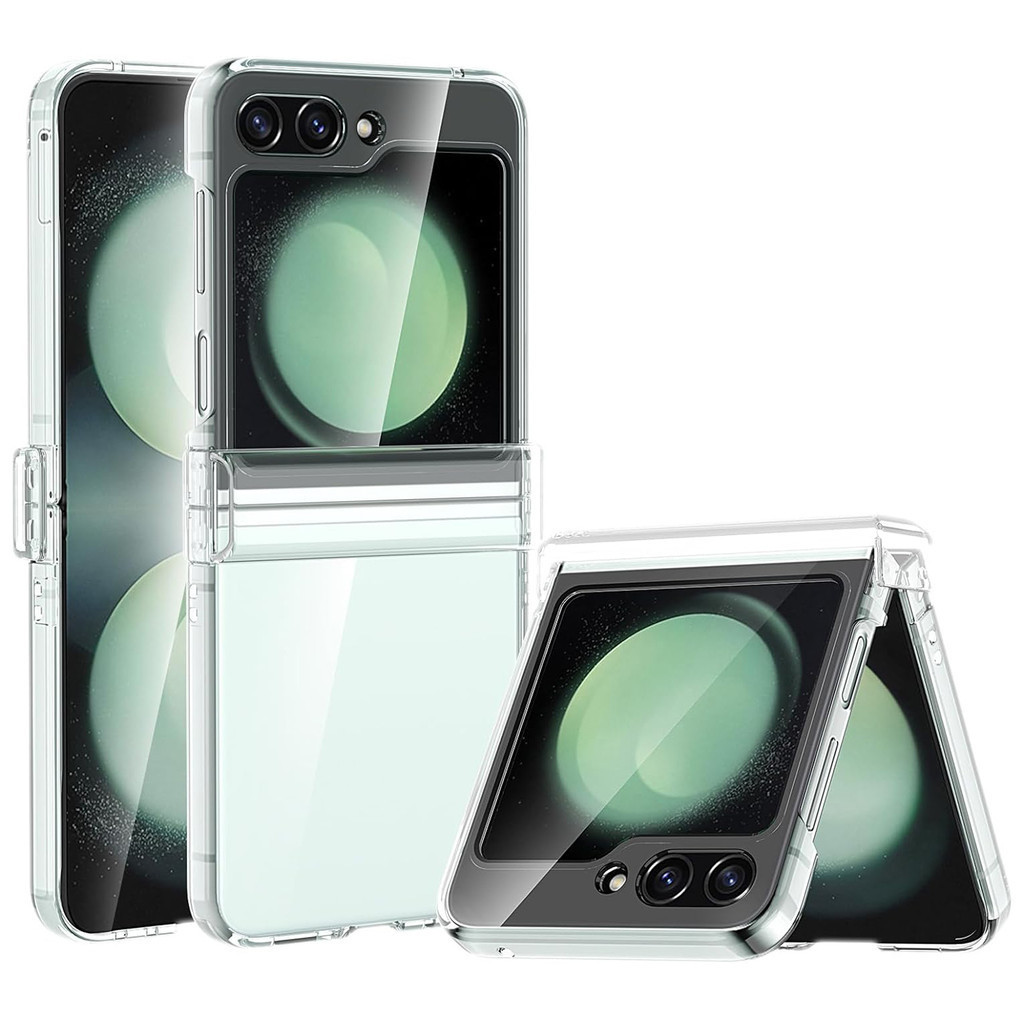 SAMSUNG เคสใสพร้อมการป้องกันบานพับสําหรับ ซัมซุง กาแลคซี Z พลิก 6 5 4 3 ปกแข็ง