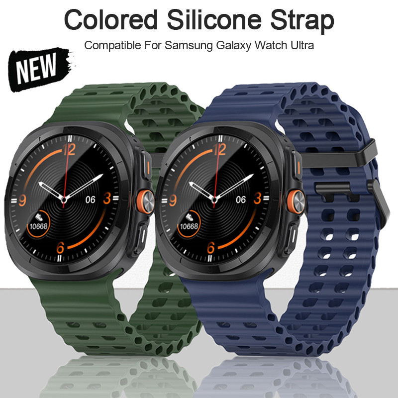 สายซิลิโคนสีเข้ากันได้สําหรับ Samsung Galaxy Watch Ultra 47 มม.กีฬานุ่ม Correa สร้อยข้อมือสําหรับ Galaxy Ultra 47 มม.นาฬิกาอุปกรณ์เสริม