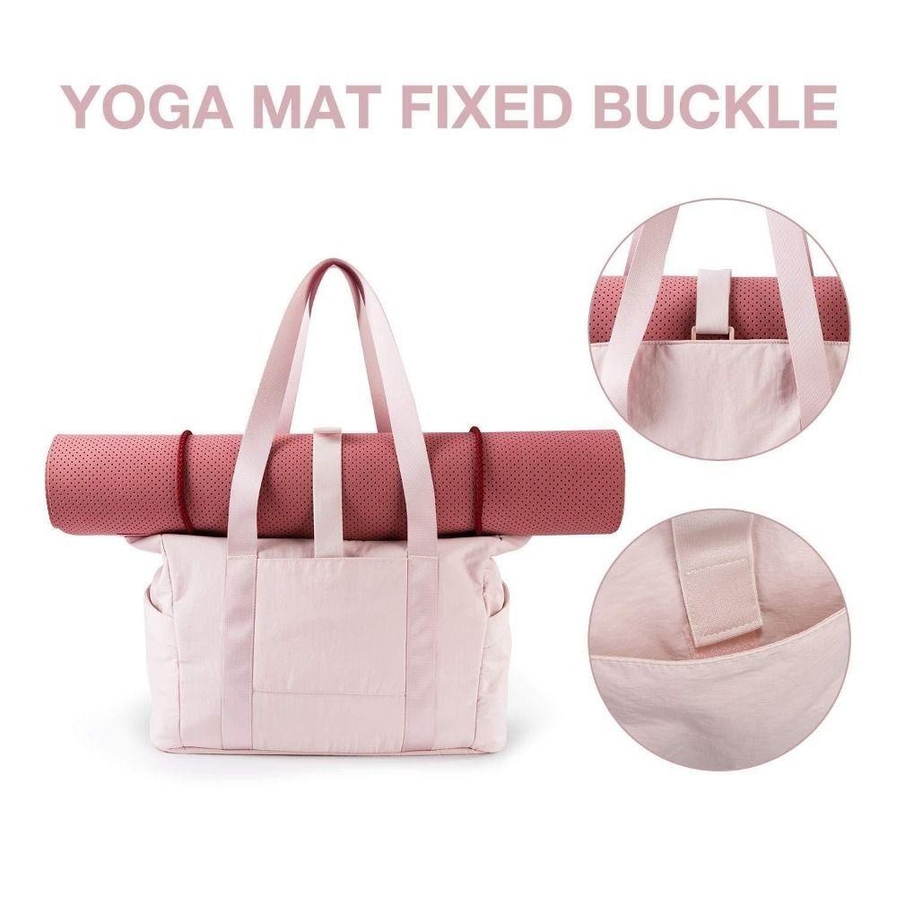 BASTIBAG Tote bag กระเป๋าสะพายผ้าไนลอนแล็ปท็อป เสื่อโยคะสีทึบ กระเป๋าใต้วงแขนความจุขนาดใหญ่