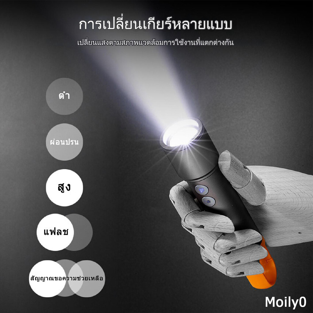 ใหม่ led กลางแจ้งแสงที่แข็งแกร่งมัลติฟังก์ชั่น Type-C อลูมิเนียมแบบชาร์จไฟได้ ตะขอหาง ไฟฉายขนาดเล็ก