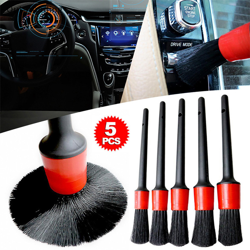 แปรงรายละเอียดรถยนต์ 5 ชิ้นที่โดดเด่น Clean Seat Detail Brush แปรงล้างรถสําหรับทําความสะอาดภายในรถยนต์ใหม่
