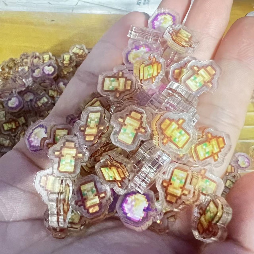 Minecraft จี้ MinYM จี้ Minecraft พร้อม Minecraft พวงกุญแจอะคริลิคของขวัญ My World รอบ Undead Totem 