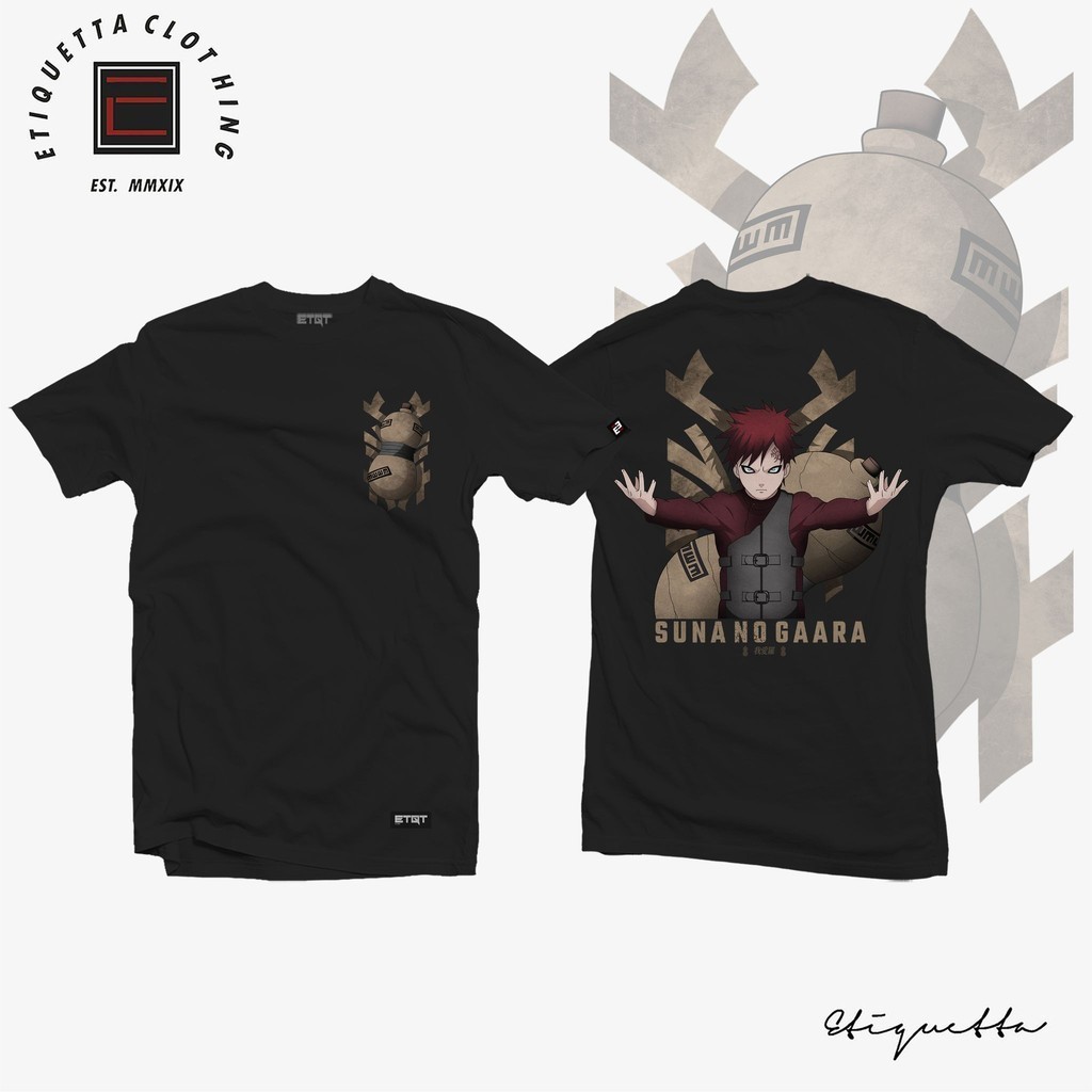 การจัดส่งที่รวดเร็วมาก Anime Shirt - Unisex - Etiquetta Co. - Naruto - Suna no Gaara