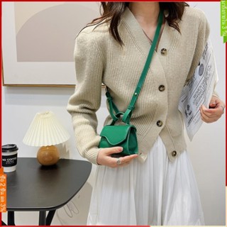 หญิง Mini Flap กระเป๋าถือสีทึบ Mini Designer คลัทช์ PU หนังข…