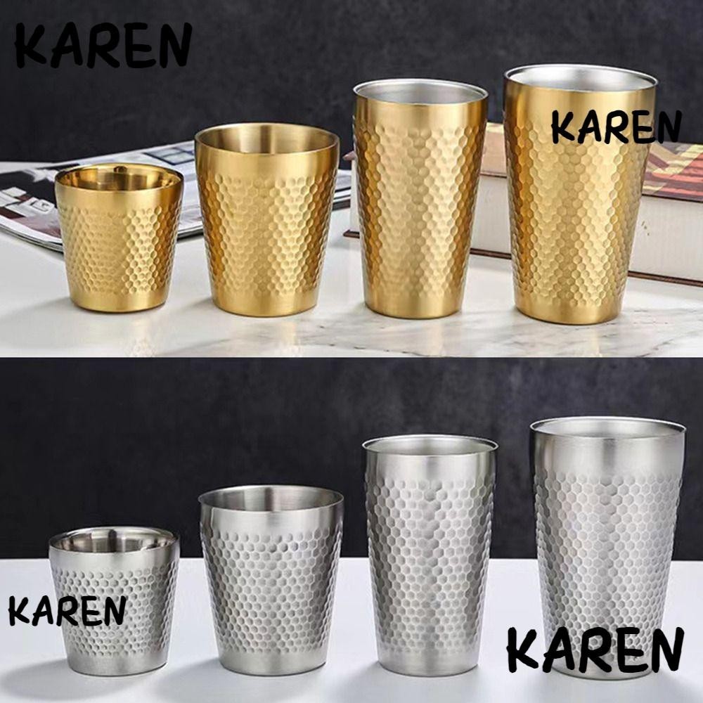 Karen ถ้วยเครื่องดื่มเย็น, ถ้วยเบียร์ Double-Wall สแตนเลส, เก็บความเย็น Anti-fall Ins อุตสาหกรรมสไตล์แก้วนมบาร์