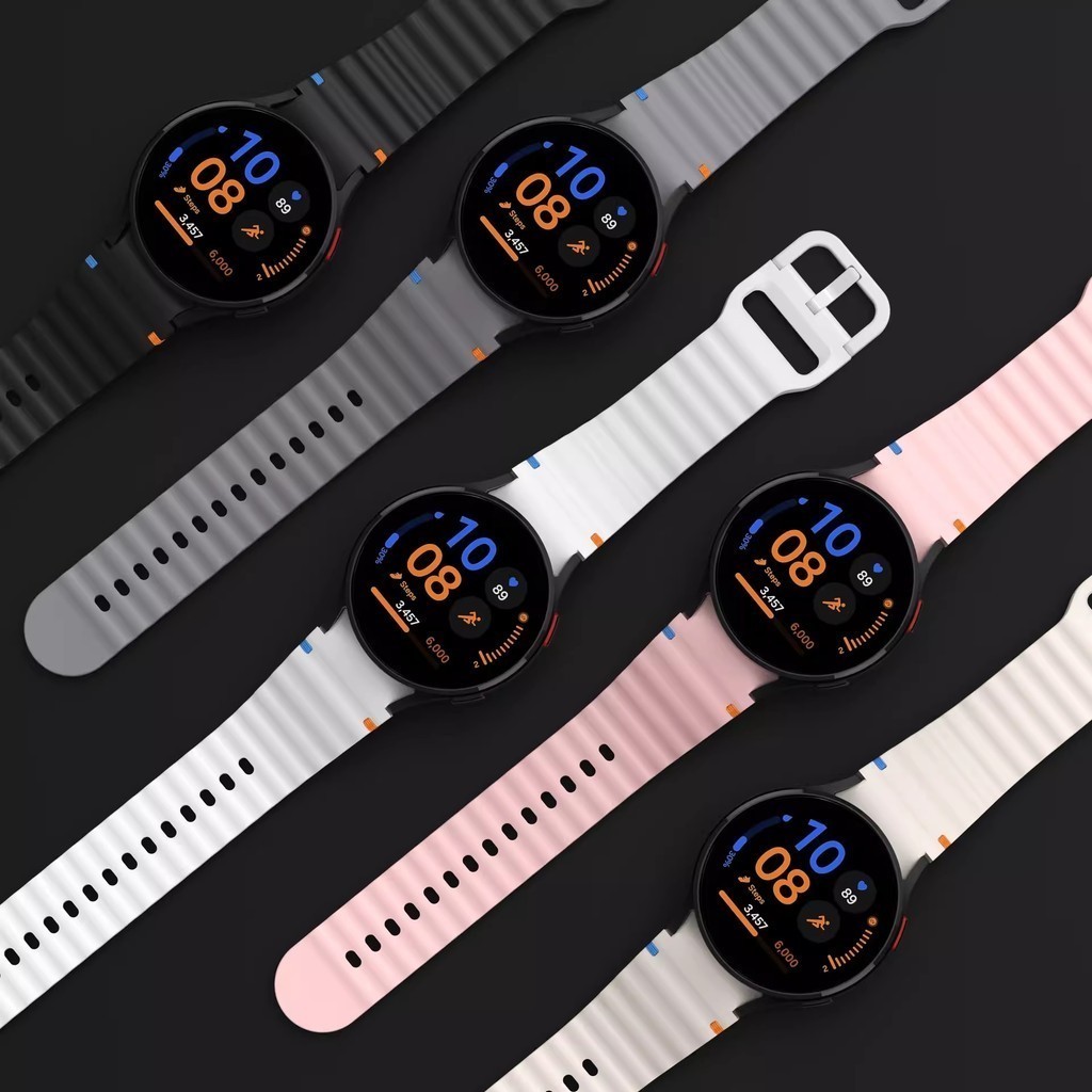 Wave Strap + ฟิล์มกระจกสําหรับ Samsung Galaxy Watch 7 Bracelet Sport NO Gap สายรัดข้อมือซิลิโคนสมาร์ทวอทช์สําหรับ Galaxy Watch7