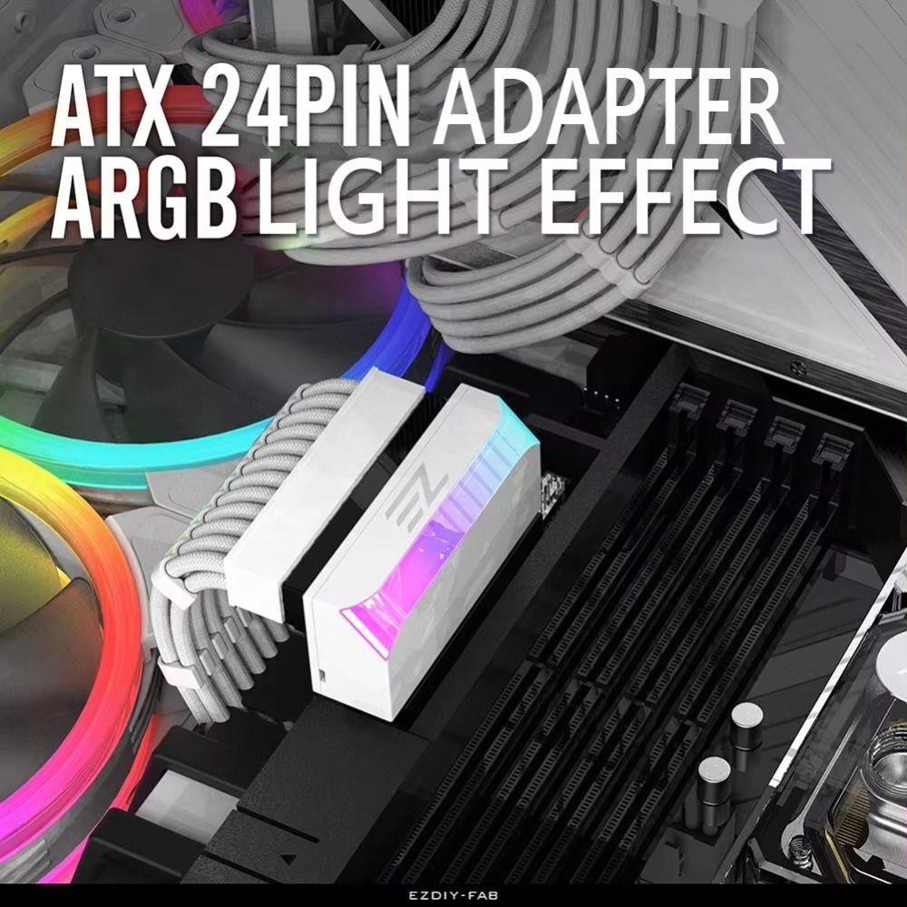 Shouuy ATX 24 พินถึง 90 องศา, คอมพิวเตอร์โมดูลาร์ DIY ปลั๊กไฟอะแดปเตอร์, Professional เมนบอร์ด ARGB ติดตั้งอุปกรณ์เสริมเมนบอร์ดสายไฟเดสก์ท็อป