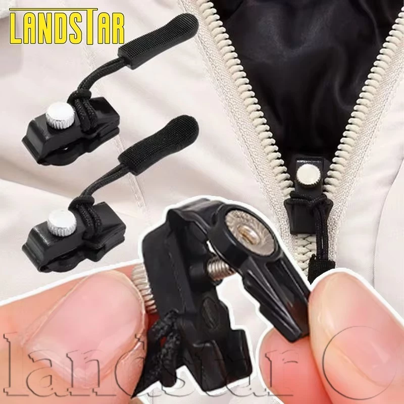 10ชิ้นซิปทันทีดึง-ซิปสไลด์ดึงล็อค-เครื่องมือเย็บผ้าdiy-สําหรับแจ็คเก็ต,กระเป๋าเดินทางกระเป๋า-ที่ถอดออกได้,เปลี่ยน,ปฏิบัติ-โลหะซิปหัวชุดซ่อม