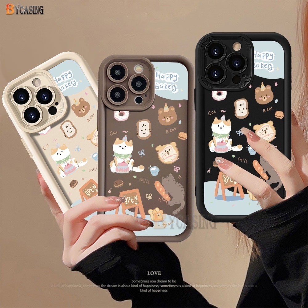สําหรับrealme C65 C63 หมายเหตุ 50 C51 C51s C55 C53 C67 C15 C35 C25 C11 C21Y C20 C17 C12 C33 C31 C30s Realme11 10 8i 6i 5i Prime 7i 50iการ์ตูนขนมปัง