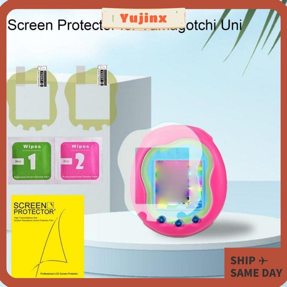 Yujinx 2 ชุดฟิล์มกันรอยหน้าจอ,TPU Anti ลายนิ้วมือเกมคอนโซลฟิล์ม,ซ่อมอัตโนมัติโปร่งใสความละเอียดสูง Nano Soft Film สําหรับ Tamagotchi Uni หน้าจอ LCD