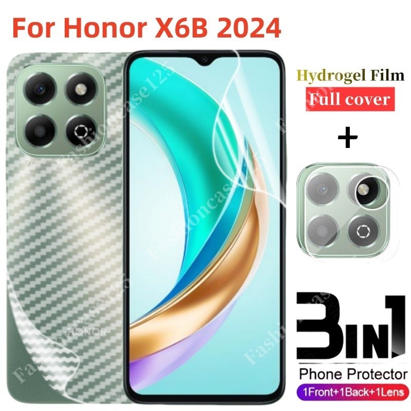3in1 สําหรับ Honor X6b 4G Hydrogel ฟิล์มด้านหน้าด้านหลังกล้องป้องกันฟิล์มสําหรับ Honor X6b X6a X6 X 