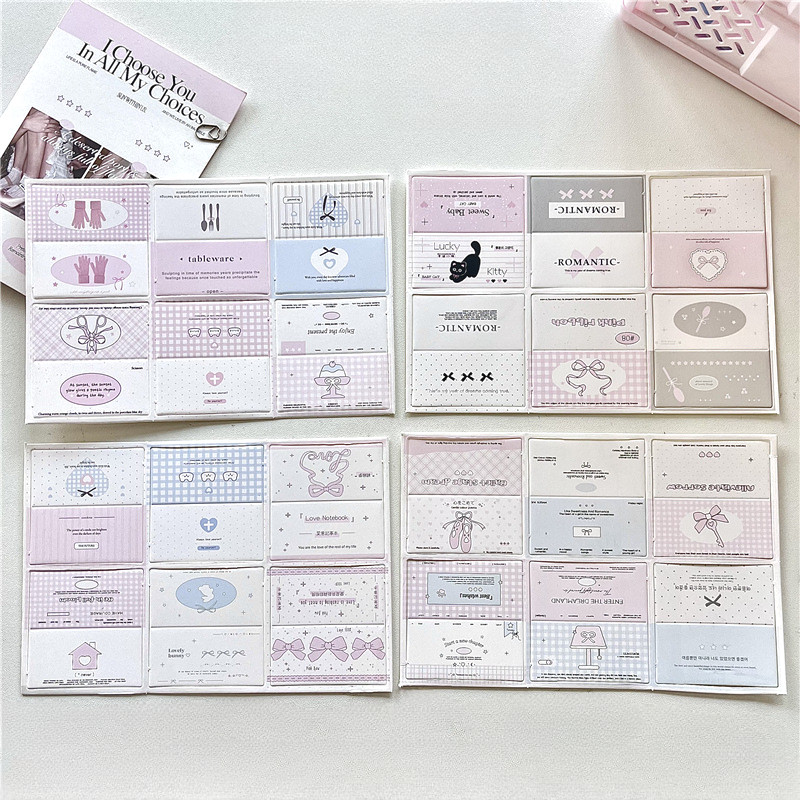 24 ชิ้น/เซ็ต Mini Card Head Ins Bowknot วัสดุบรรจุภัณฑ์การ์ดพับ