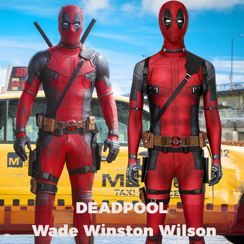 ชุดคอสเพลย์ Deadpool Wade Winston Wilson พร้อมของประกอบฉากและบอดี้สูทรัดรูป