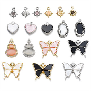 จี้ผีเสื้อ หัวใจ เปลือกหอย  1ชิ้น โลหะผสม สำหรับDIYสร้อยข้อม…