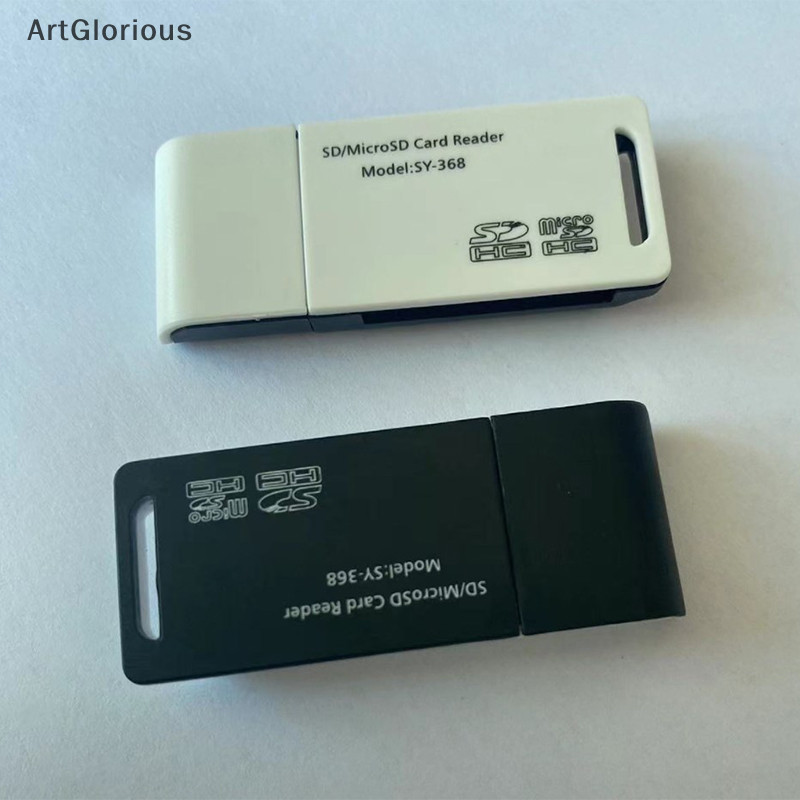 Art USB 2 In 1 เครื่องอ่านการ์ดความเร็วสูงสําหรับ SD Micro SD TF อะแดปเตอร์การ์ดหน่วยความจําสําหรับ PC แล็ปท็อปอุปกรณ์เสริมกล้อง N