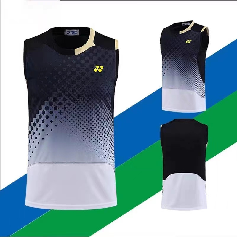 จัดส่งภายใน 48 ชั่วโมง 2024 ฤดูร้อน ใช่ ใหม่เสื้อแบดมินตันแขนกุดสําหรับผู้ชาย,เสื้อกล้ามกีฬาระบายอากาศแห้งเร็วปรับแต่งสําหรับฝึกและแนวโ