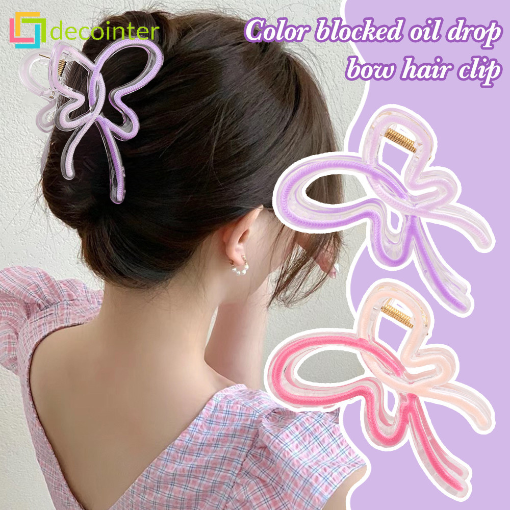 สด มีชีวิตชีวา กิ๊บติดผมโบว์-สีหรูหรา คลาชติ้ง โบว์ฉลามหนีบ-หวานอินเทรนด์ผีเสื้อเครื่องประดับผม