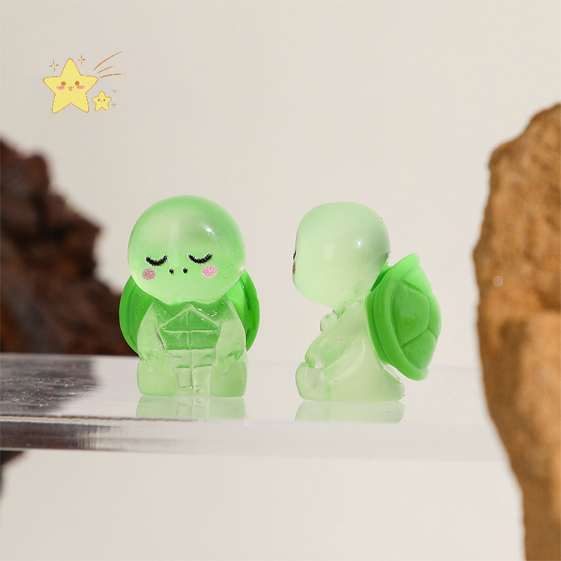 [JBTH] น่ารัก Noctilucent Blushing เต่า DIY ครีมกาวพวงกุญแจจี้ Micro ภูมิทัศน์เครื่องประดับอุปกรณ์เรซินตุ๊กตาตกแต่งบ้าน [JB]