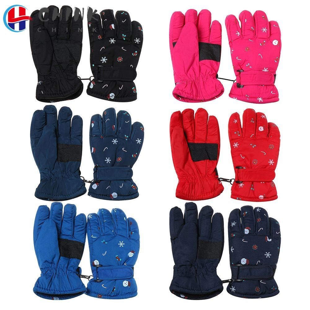Chink ถุงมือสกีเด็ก Mountaineering Thicken Warm Non-slip ฤดูหนาวต้องสโนว์บอร์ดหิมะ