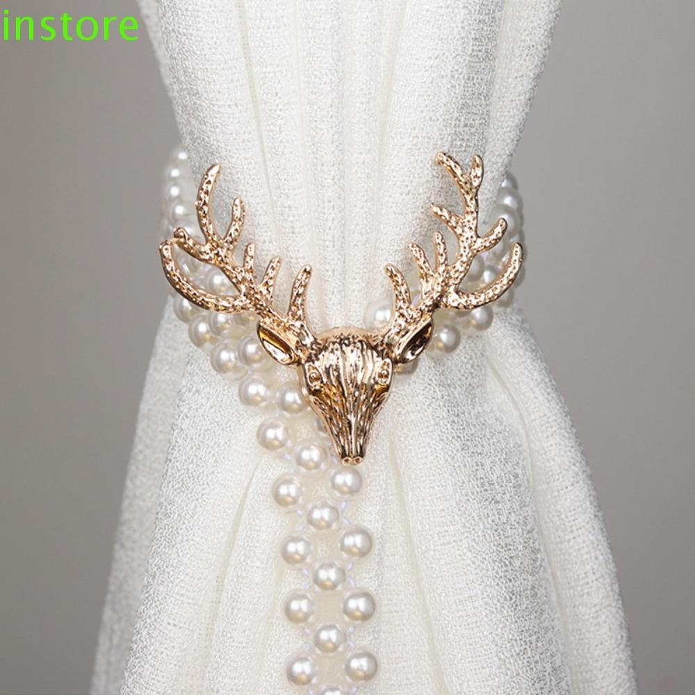 อุปกรณ์ ตกแต่งบ้าน ภายในร้านผ้าม่านคลิปยืดหยุ่นแสงหรูหราผ้าม่านโฮลแบ็คสร้างสรรค์หัวกวางยืดตกแต่งผ้าม่าน สายรัด ราคาถูก