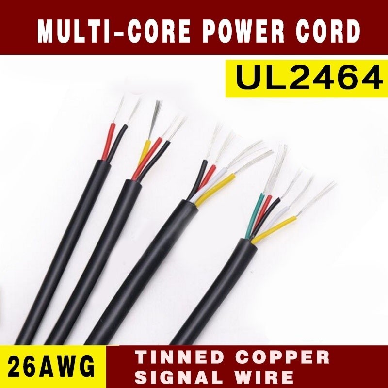 Ul2464-26โดยรวม สายไฟปลอกหลายแกน 2 3 4 5 6 7 8 10แกนกลาง สายควบคุมสัญญาณ/ทองแดงติน/สายผง/สายสัญญาณ/สีดํา HWBU