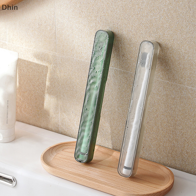[Dhin] 1pcs แบบพกพาผู้ถือแปรงสีฟันกล่อง Outdoor Travel Camping แปรงสีฟันจัดเก็บกรณีอุปกรณ์ห้องน้ํา COD