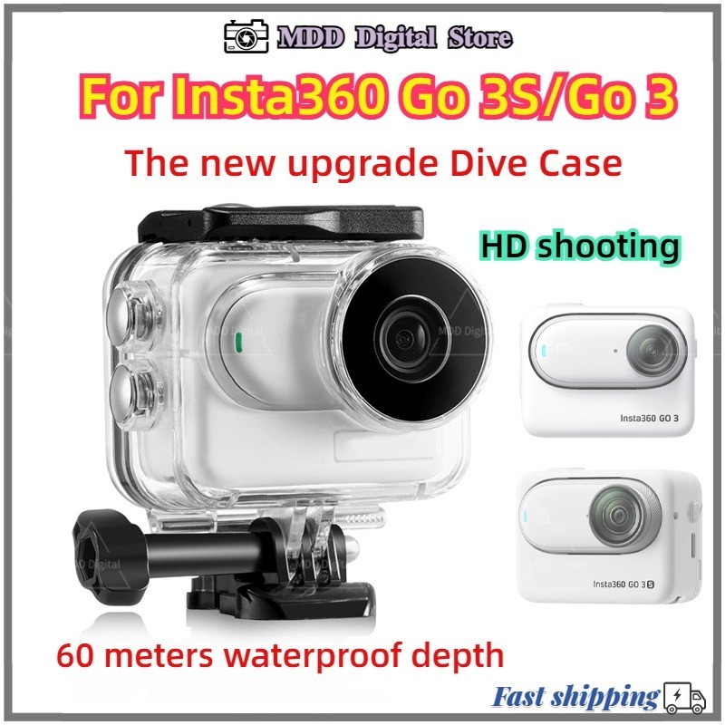 เคสกันน้ําสําหรับ Insta360 Go 3S Dive Case ฝาครอบใต้น้ํากันกระแทกรอบด้าน