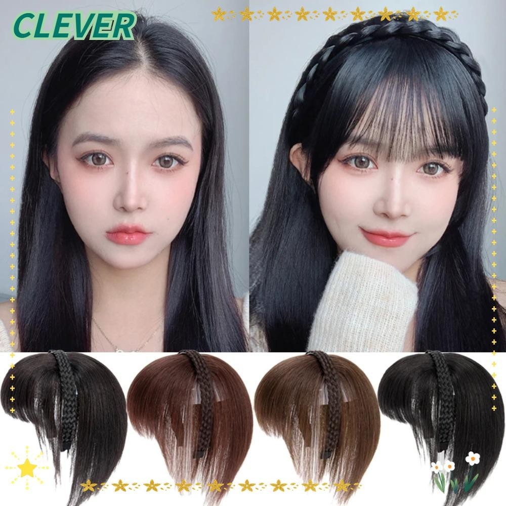 Clever ห่วงผมหน้าม้า, ที่คาดผมหน้าม้า 4 สีที่มองไม่เห็น, กิ๊บติดผมธรรมชาติสังเคราะห์ที่ปลอดภัยผู้หญิง