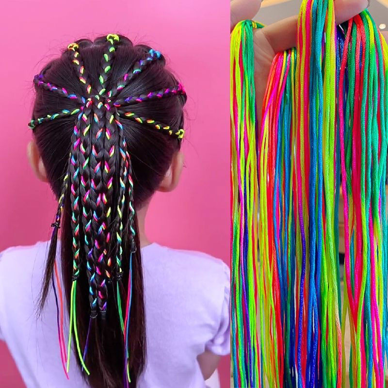 50ชิ้นแฟชั่นเกาหลีเด็กถักเชือกผมสาวทอมือสกปรกถักเปียเชือกผม เชือกผมเด็ก
