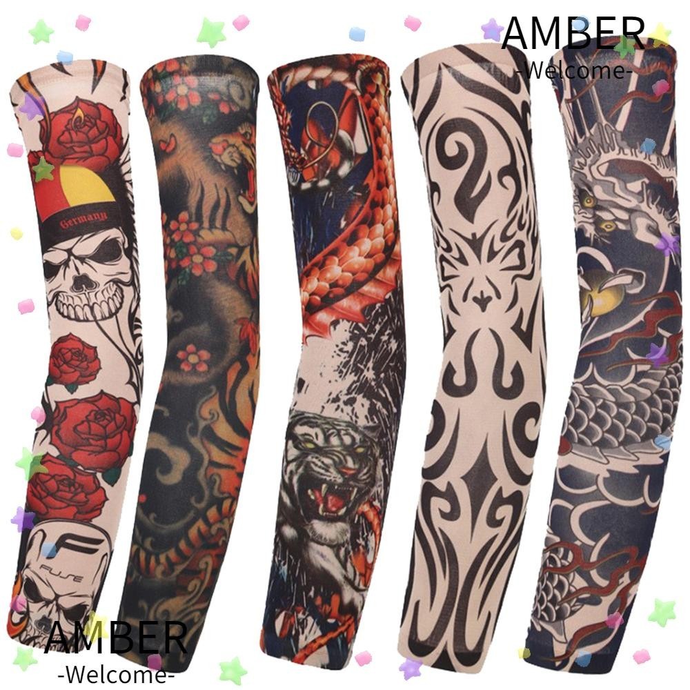 AMBER ปลอกแขน ลายดอกไม้ สําหรับเล่นกีฬาบาสเก็ตบอล 1 ชิ้น