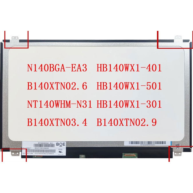 N140BGA-EA3 NT140WHM-N31 hb140s จอแสดงผล LCD 1366 Pin1 14 นิ้ว 30 พิน HB140WX11-501 b140xtn02.6 b140