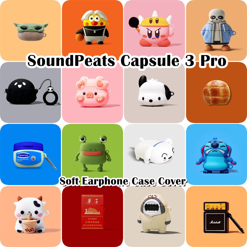 READY STOCK!นําไปใช้กับ SoundPeats Capsule 3 Pro เคส Case เคสหูฟัง ซิลิโคนนุ่ม เคส การ์ตูนง่าย NO.2