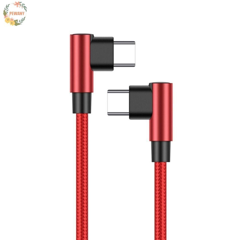 Pewany สายชาร์จโทรศัพท์มือถือ USB Type C เป็น USB C 90 องศา 0.25 ม. 1 ม. 2 ม. 3 ม. ชาร์จไว