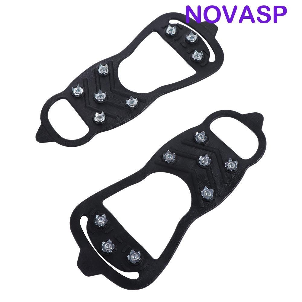 Novasp 8 ฟันน้ําแข็งหิมะ Crampons, Tpe 8 Studs 8 Anti-Skid Ice Gripper, Over รองเท้าครอบคลุม Anti-Skid รองเท้า Spikes ผู้ชาย